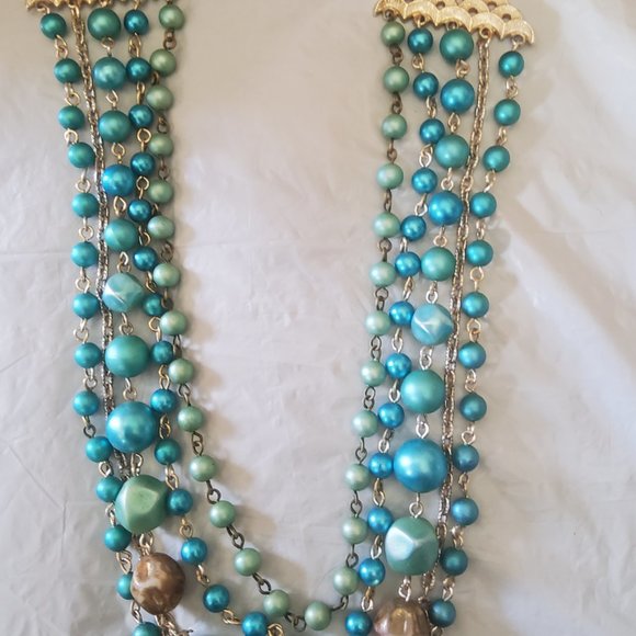 SALE   Vintage 5 Strand necklace - Picture 8 of 13